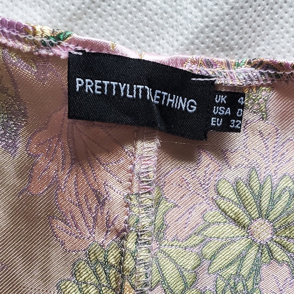 PLT Pink Jacquard Puff Sleeve Button Down Bodycon Dress - Picture 7 of 7